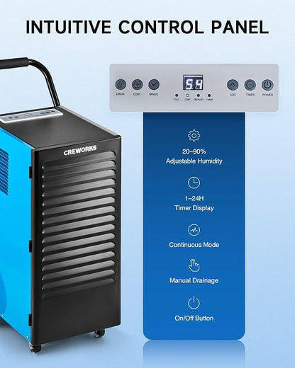 CREWORKS 180 PPD Commercial Dehumidifier, 180 Pint Dehumidifier - Image 4