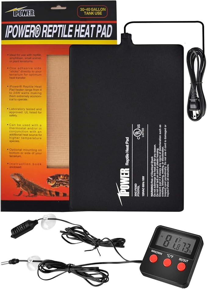 iPower 8"x12" Reptile Under Tank Heating Pad Heat Mat Terrarium Heater Warmer by iPower