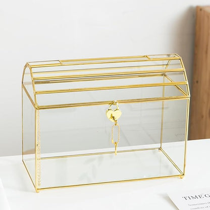 Wedding Card Box with Slot, 12.2'' Large Glass Card Boxes - Image 4