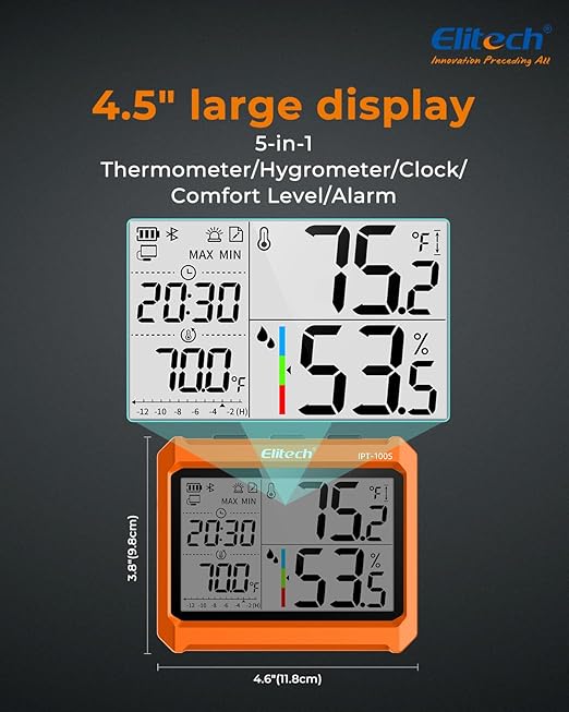 Elitech Digital Bluetooth Hygrometer Thermometer, Refrigerator Thermometer - Image 8