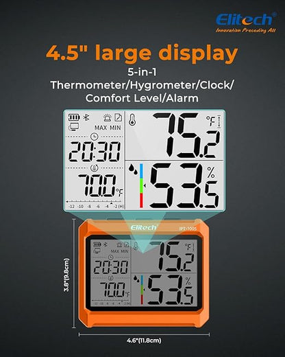Elitech 2Pack Digital Bluetooth Hygrometer Thermometer, Refrigerator Thermometer - Image 8