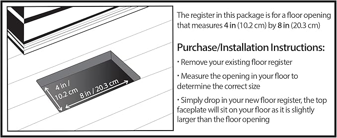 Decor Grates PL408-AL 4-Inch by 8-Inch Plastic Floor Register - Image 2
