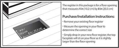 Decor Grates PL408-AL 4-Inch by 8-Inch Plastic Floor Register - Image 2