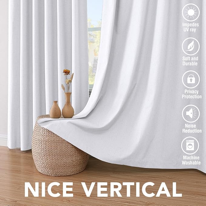 H.VERSAILTEX White Blackout Curtains, Thermal Curtains 96 inches Long 100% - Image 7
