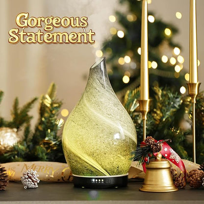 Porseme 280ml Essential Oil Diffuser Glass Color Changing Aroma Air Diffusers - Image 4