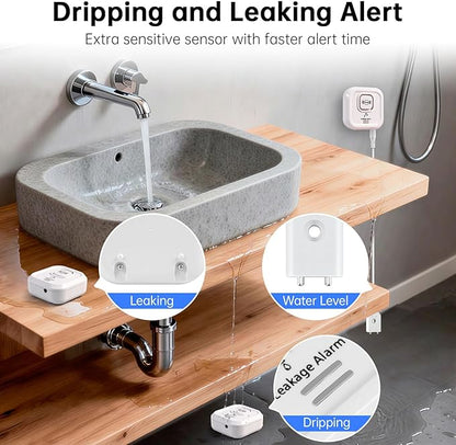 100dB Water Sensor Alarm Water Leak Detector, - Image 2