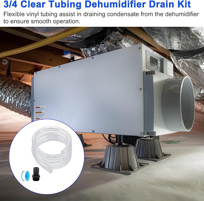 5692 Dehumidifier Drain Hose 3/4 Clear Vinyl Tubing 10 Feet & Dehumidifier - Image 7