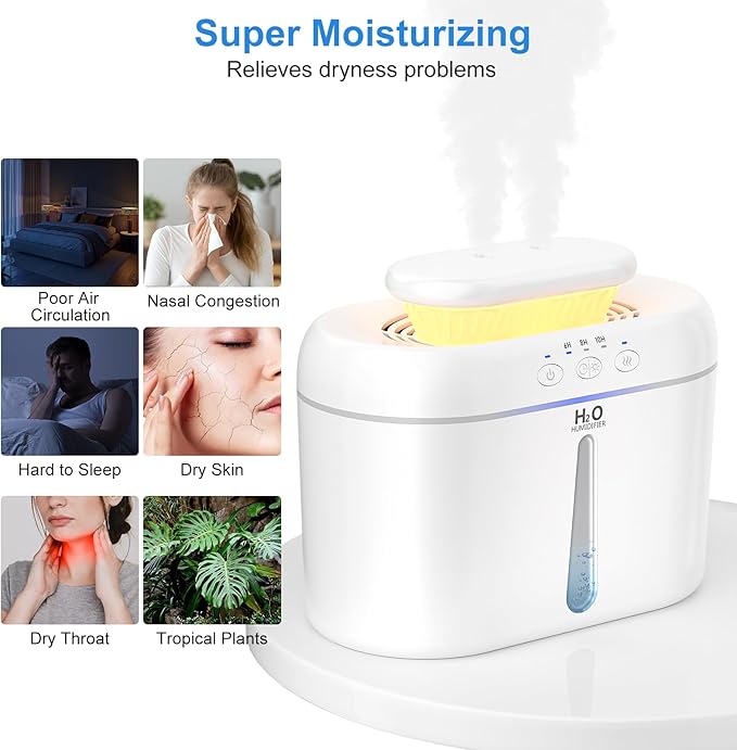 COO Humidifiers for Bedroom, 2L Tank for Large Room, 30 Hour Runtime, 28dB - Image 5