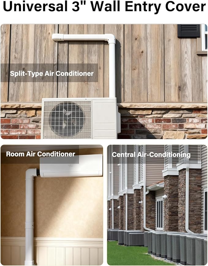 3'' Wall Entry Cover for Ac Lines, Mini Split Lineset Cover for Ductless Air - Image 6