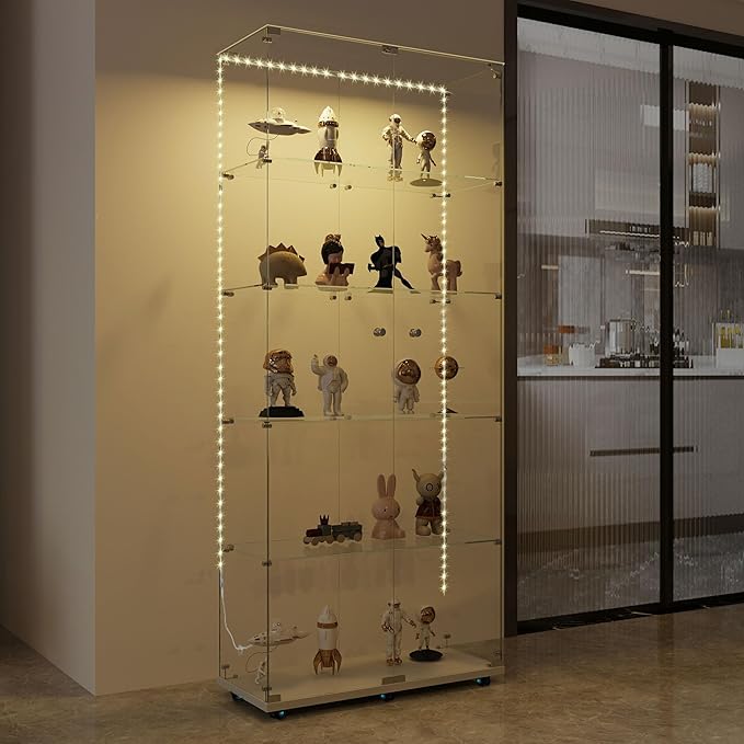 Yoluckea 5-Tier Glass Display Cabinet by Yoluckea