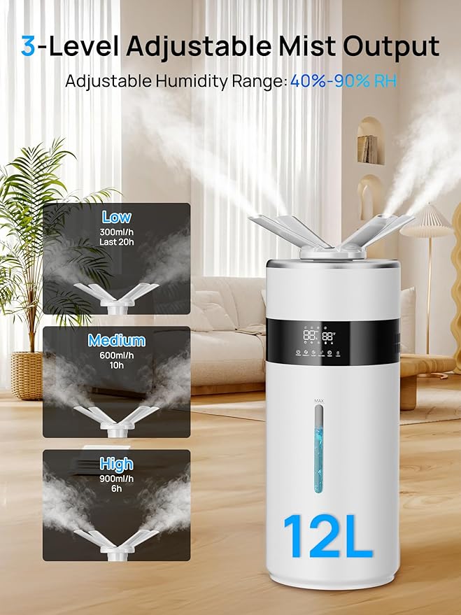 Humidifiers for Bedroom Large Room Home, 3Gal Water Tank - Image 2