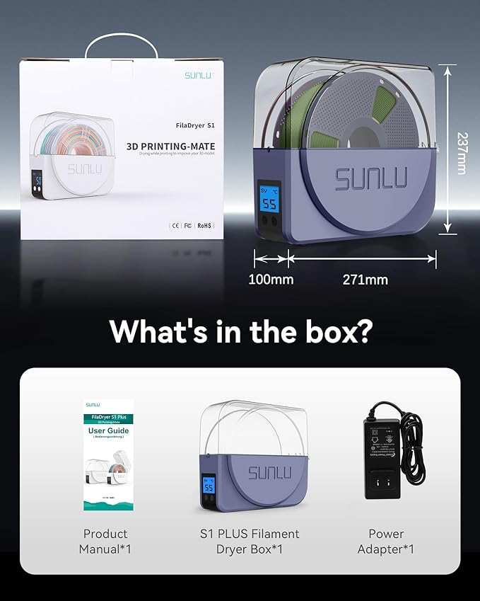 SUNLU Official Filament Dryer S1 Plus, Built-in Circulation Fan, Filament Dryer - Image 9