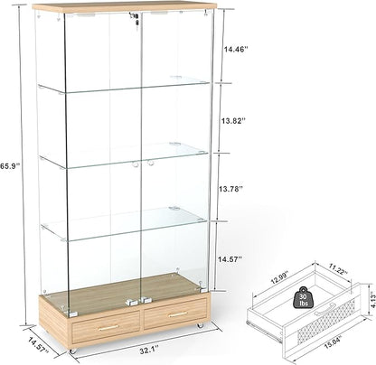 Yoluckea 4-Tier Glass Display Cabinet - Image 2