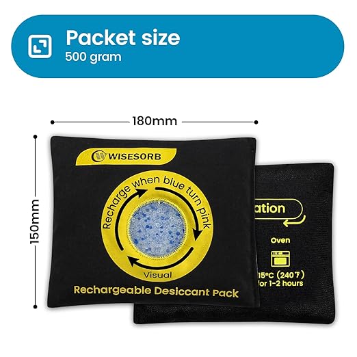 500g Reusable Silica Gel Desiccant Packs, Rechargeable Dehumidifier Moisture - Image 2