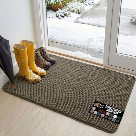 GORILLA GRIP SOAKSTOPPER Dog Door Mat, 48x30 Machine Washable Rug Absorbent by GorillaGrip