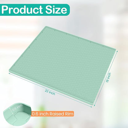 Waterproof Under Sink Mat 22" x 19", Silicone Cabinet Liner, Rubber Protector - Image 2