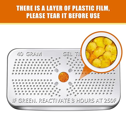 6 Pack 40 Gram Silica Gel Canister Dehumidifier Desiccant Orange to Green - Image 4