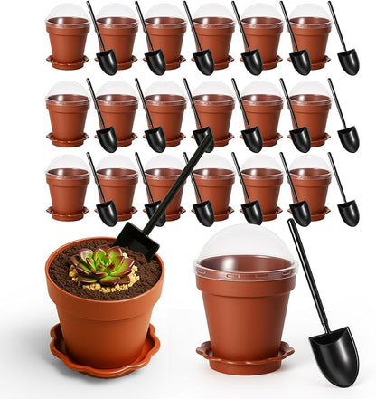 20 Pcs Nursery Pots with Humidity Dome, Cupcake Plant Nursery Pots with Bring A by Unknown