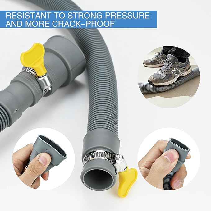 3.3ft Washing Machine Drain Hose Extension Kit, Universal 7PCS Set - Image 5