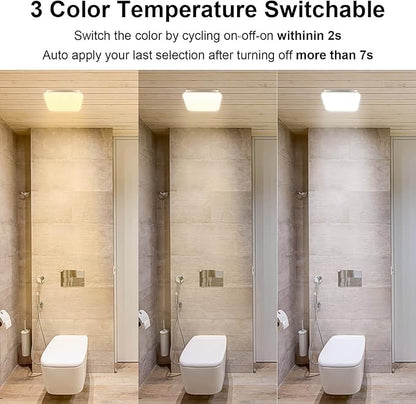 Bathroom Exhaust Fan with Light 110 CFM Quiet with Color Change, - Image 3