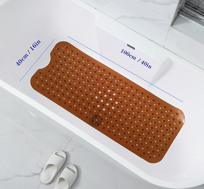 Anti-Slip Bathtub Shower mat, 39.3×15.7 inch（Approximately 100 × 40cm） Soft - Image 2