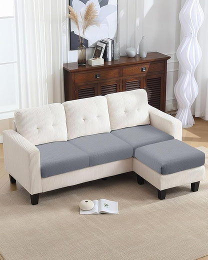 Fuloon Waterproof Seat Cushion Covers 3 PCS, Stretch Sofa Cushion Slipcovers - Image 5