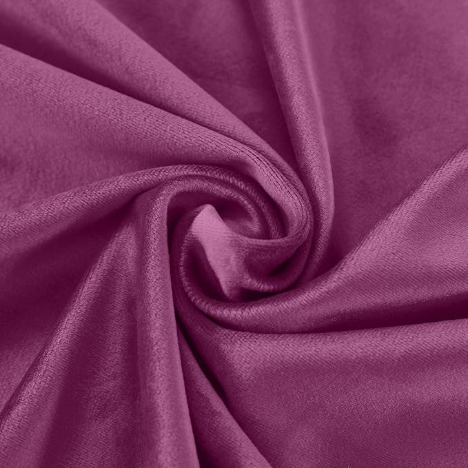 ChadMade Blackout Lined Premium Velvet Curtain Purple 84Wx102L Inch, Eyelet - Image 6