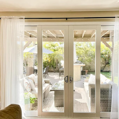 Dreaming Casa Solid Sheer Curtains Draperies White Rod Pocket 2 Panels 72" W x - Image 7