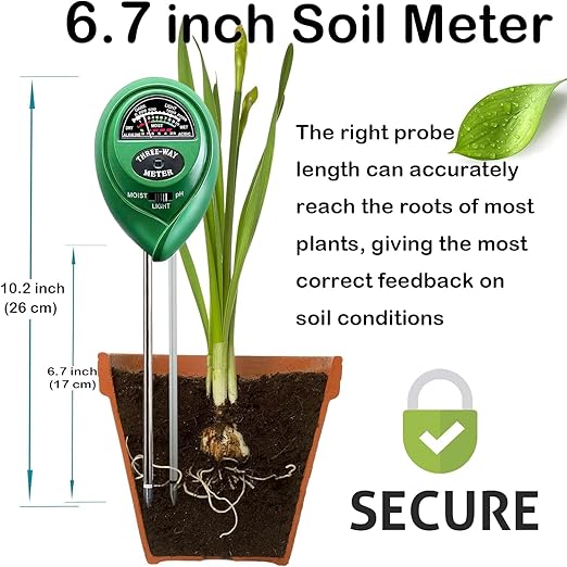 Suplong 3-in-1 Soil Moisture Meter, Upgraded Stainless Steel Probe Soil - Image 2