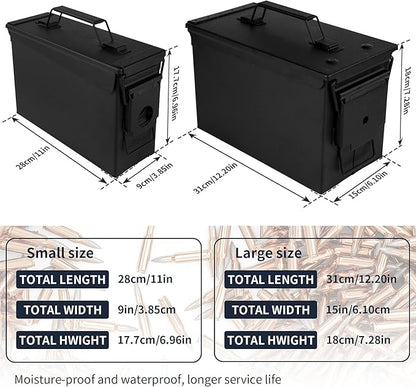 GUGULUZA Metal Ammo Can 30/50 Cal, Lockable Bullet Storage Case, Waterproof & - Image 4