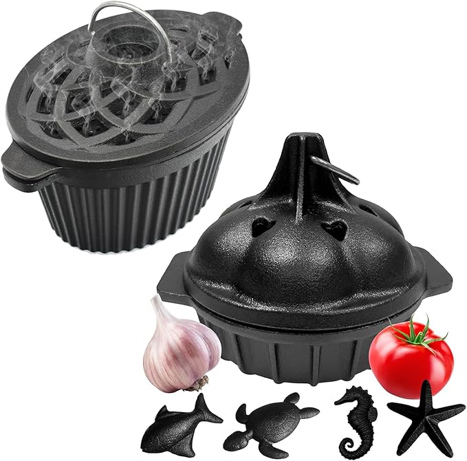 Cast Iron Wood Stove Cooking Bundle, 1.4Qt Steamer/Humidifier + Garlic Roaster by Unknown