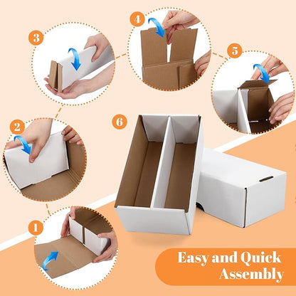 Yexiya 12 Pack 1600 Count Trading/Gaming Card Storage Box 2 Row Cardboard - Image 5