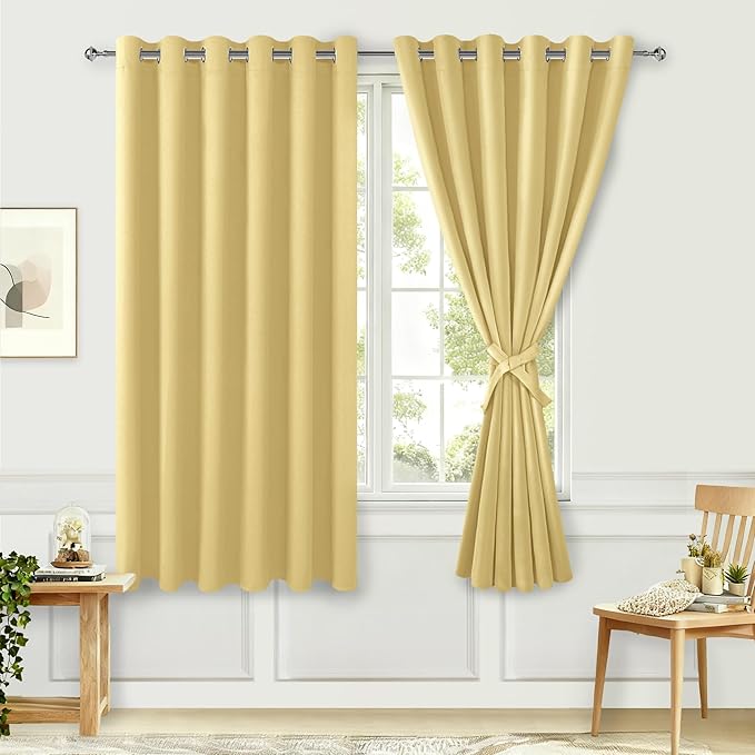 Hiasan Room Darkening Curtains for Bedroom, 70 x 63 Inches by Hiasan