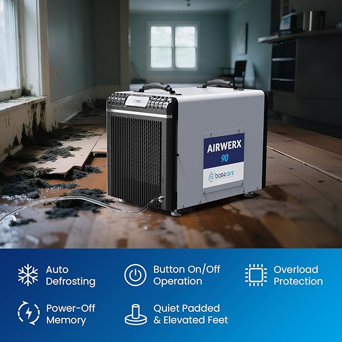 BASEAIRE 198 Pints Energy Star Crawl Space Commercial Dehumidifier, 5 Years - Image 6
