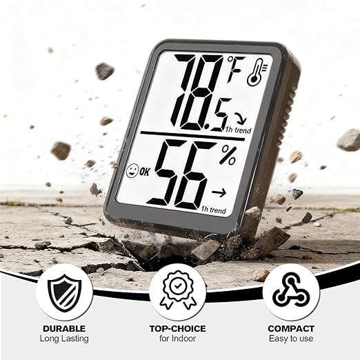 Room Thermometer Indoor Hygrometer Humidity Meter Gauge Digital Temperature and - Image 6