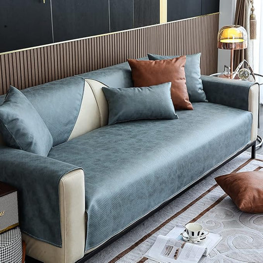 Faux Leather Waterproof Couch Sofa Cover Vintage PU Sectional Couch Cover Non by WelcometoXSlive