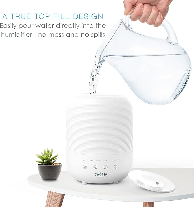 Pure Enrichment® HUME™ Sense Top Fill Humidifier – Large 3L Tank, Auto Mode - Image 2