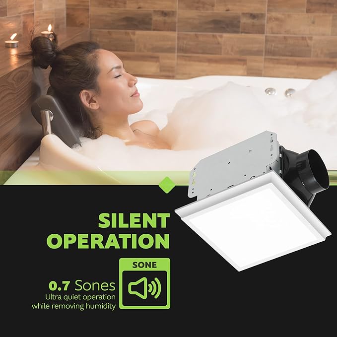 Homewerks 7141-50-G4 Bathroom Fan Integrated LED Light Ceiling Mount Exhaust - Image 5