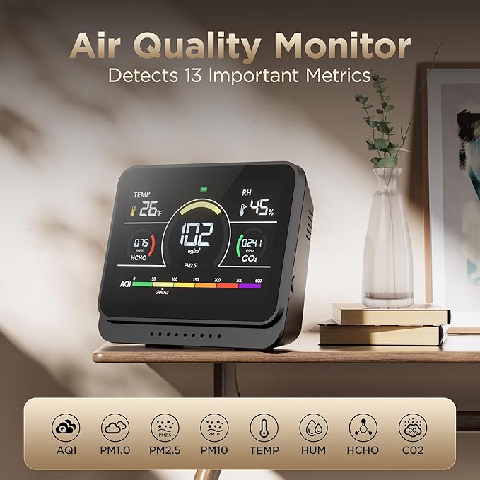 Xoopon Professional 13-in-1 Indoor Air Quality Monitor 6AQI - Image 2