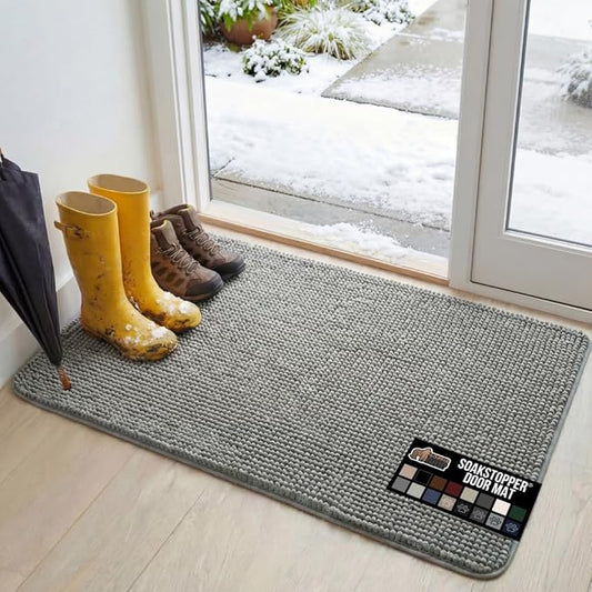 GORILLA GRIP SOAKSTOPPER Dog Door Mat, 48x30 Machine Washable Rug Absorbent by GorillaGrip