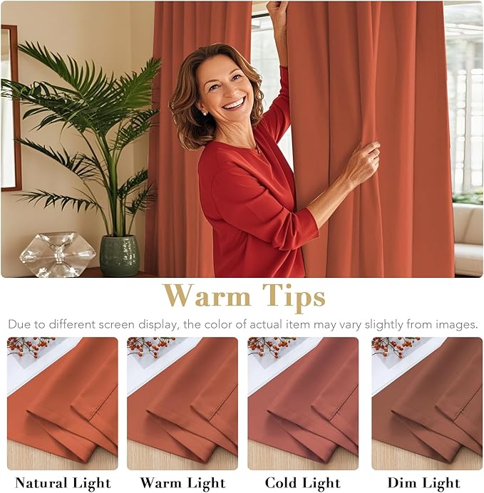 H.VERSAILTEX Blackout Curtains Thermal Insulated Window Treatment Panels Room - Image 6
