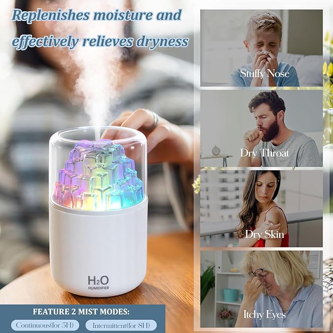 Portable Mist Humidifier with Colorful Light Auto-Off USB Desktop Personal - Image 7