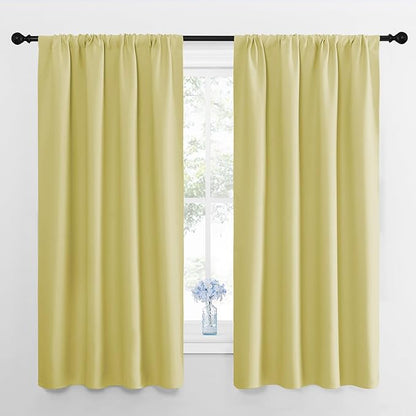 NICETOWN RV Blackout Curtains for Camper Windows, Paler Yellow, Short Blackout by NICETOWN