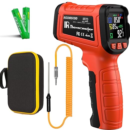-58°F to 2732°F Infrared Thermometer Temperature Gun, 50:1 Laser Thermometer Gun by MOONASCEND