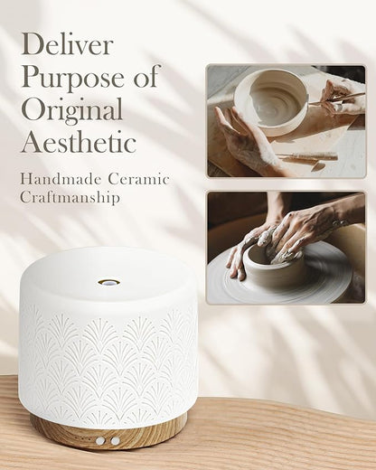 Essential Oil Diffuser, 280ml Ceramic Aromatherapy Diffuser - Image 5