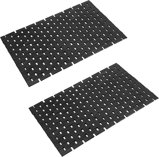 Bambo Bath Mat Bathroom Rugs Floor Wood Shower Bathtub Waterproof Non Slip by Fovlaurs