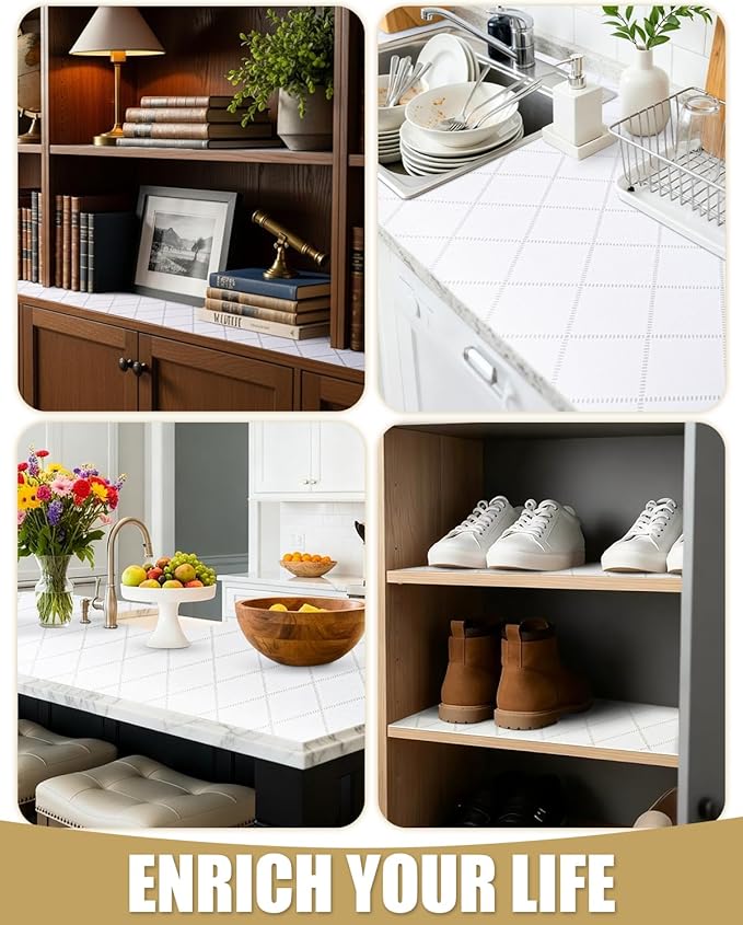 Shelf Liners for Kitchen Cabinets Non-Adhesive 12in x 20FT, Non-Slip Thickened - Image 7