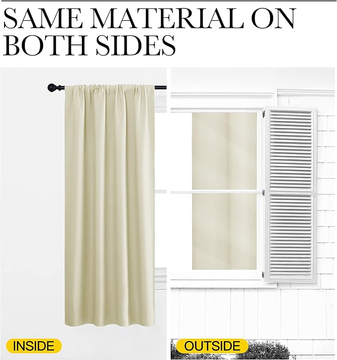 NICETOWN Kitchen Curtains, Short Blackout Curtains & Drapes, Thermal Insulated - Image 5