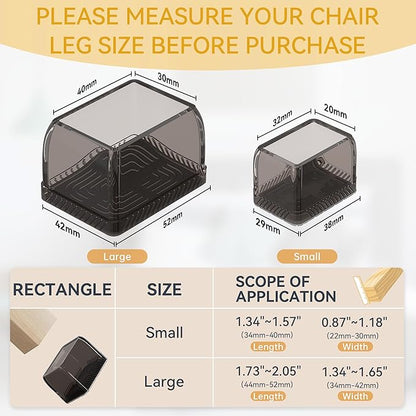 24PCS Rectangular Chair Leg Floor Protectors, Furniture Sliders, Non-Slip Felt - Image 3
