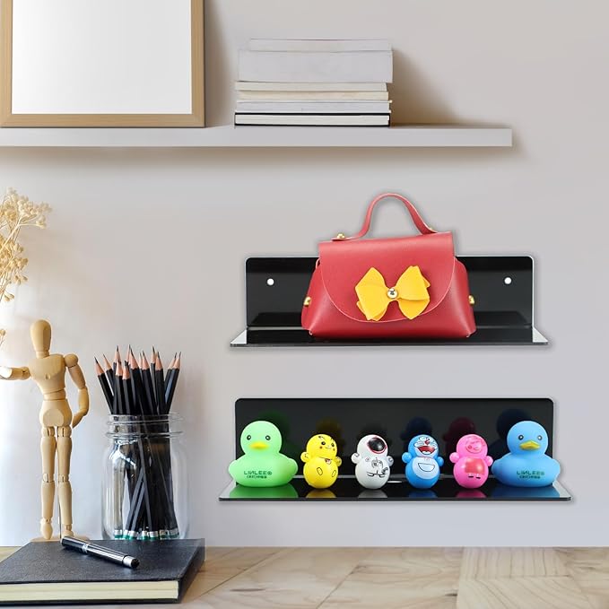 QWORK Acrylic Floating Wall Shelves - Image 2